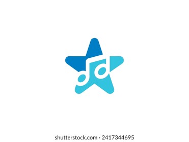 modern music star logo symbol icon design	
