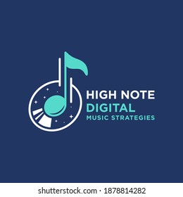 Modern music symbol logo design