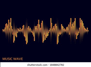 Modern music wave logo. Digital audio concept. Stylized wave lines elements. Vector colorful pulse equalizer