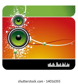 Modern  musical background with speakers