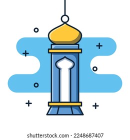Modern muslim lantern vector illustration isolated on white background