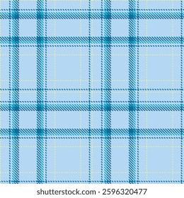 Modern Muted Powder Blue Seamless Tartan Fabric Design