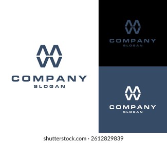 Modern MW Monogram With Geometric Hexagon Style For Business Branding Vector Logo Design Illustration