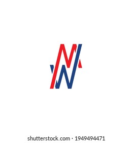 Modern M,W or N Initial letter alphabet font logo vector design