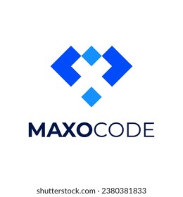 Modern MX Letter Coding Company Logo Design