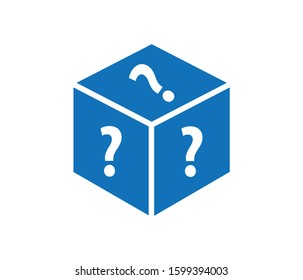 Modern Mystery Box Icon Vector Isolated Blue Version