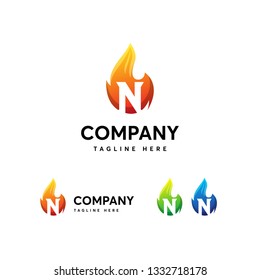 Modern N Aphabet Logo  Template