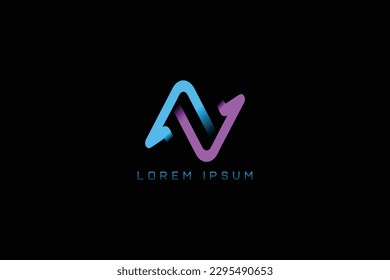 Modern N gradient typography logo design, n tech logo. n typo logo, N lettering 