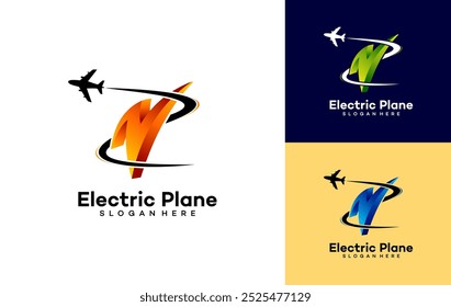 Modern N Initial Travel logo designs concept vector