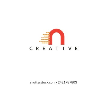 Modern N Latter Logo- Abstract Logo Template.