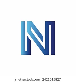 Modern N letter abstract gradient color logo design concept isolated vector template illustration