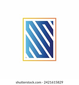 Modern N letter abstract gradient color logo design concept isolated vector template illustration