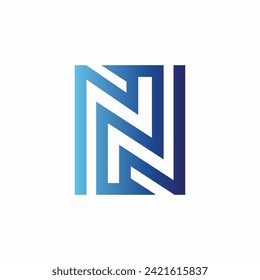 Modern N letter abstract gradient color logo design concept isolated vector template illustration