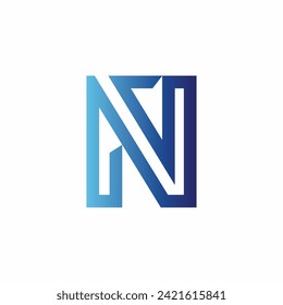 Modernes, abstraktes Logo-Design für abstrakte N-Buchstaben, einzelne Vektorgrafik