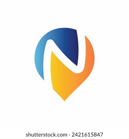 Diseño de logotipo de color de gradiente abstracto de letra N moderno concepto de ilustración de plantilla vectorial aislada