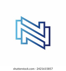 Diseño de logotipo de color de gradiente abstracto de letra N moderno concepto de ilustración de plantilla vectorial aislada