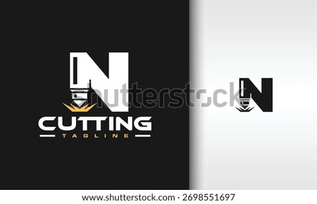 Modern N Letter Laser Cutting Logo