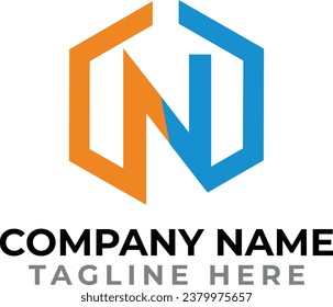 Modern N Letter Logo Design Vector