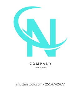 Modern N Letter Logo. Initial logo concept vector.