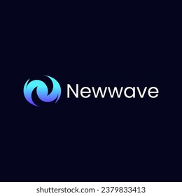 Modern N Letter New wave Logo Design