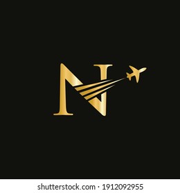 Modern N letter Travel logo design concept vector. N travel logo. Creative Air Travel Logo Design with N letter.