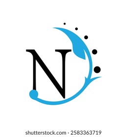 modern N O logo design