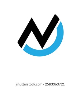 modern N O logo design