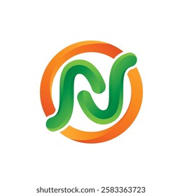 modern N O logo design