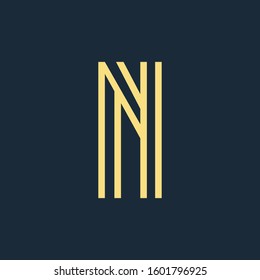 Modern n typography logo emblem