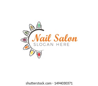 Modern nail company logo vector