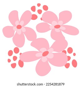 Modern naive vintage 70s style simple hippie style - flowers and plants,trend illustration.