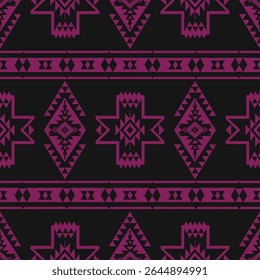 Modern Native American pattern. Vector aztec southwestern Navajo geometric shape seamless pattern. Ethnic geometric pattern use for fabric, textile, home decoration elements, upholstery, etc.