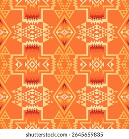 Modern Native American pattern. Vector colorful aztec southwestern Navajo geometric shape seamless pattern. Ethnic geometric pattern use for fabric, textile, home decoration elements, upholstery, etc