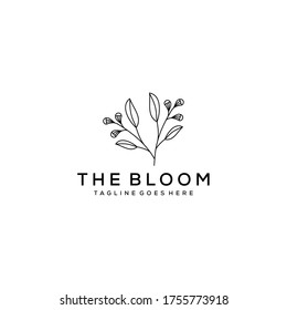 Moderna plantilla de icono de diseño de iconos de la hoja de flores naturales