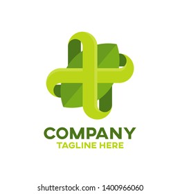 Modern natural cross and pharmacy logo