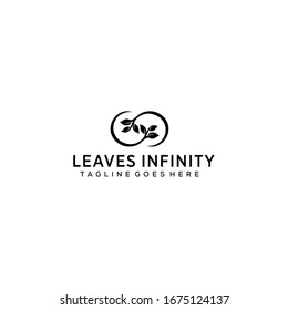 Modern natural infinity leaf icon design logo concept icon template