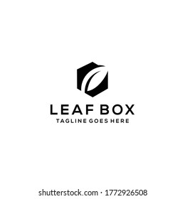 Moderna plantilla de icono de diseño de icono de caja de hoja natural