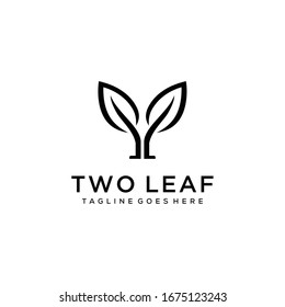 Plantilla de icono de diseño de logotipo de diseño de icono de hoja natural moderna