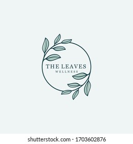 Modern natural leaf icon design logo concept icon template