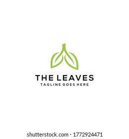 Modern natural leaf icon design logo concept icon template