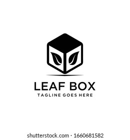 Moderna hoja natural en la caja icono diseño logotipo diseño icono plantilla de icono