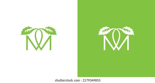 Modern and natural letter M initials logo design 4