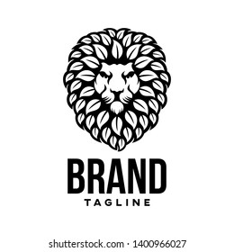 Modern natural lion logo. Vector illustration.