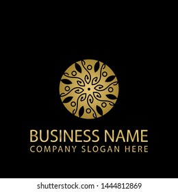 Modern natural wellness Logo. Medicine, fitness, yoga, healthy, meditation, spa, vegan, relaxation, environment, gym, massage, plant, diet, lifestyle, beauty Vector Logo design template
