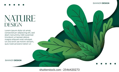 Modern nature banner design with clean and minimalist style