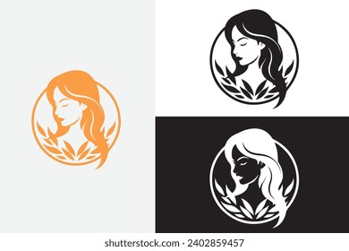 a modern nature with beautiful girl  white logo sample clean design art 