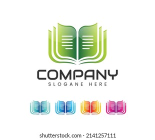 modern nature book open logo and icon