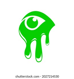 Modern nature eye logo with effect melt.