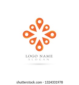 Modern Nature, Flower & LeafLogo. Symbol & Icon Vector Template.