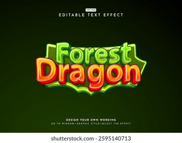 modern nature forest dragon game logo text effect
